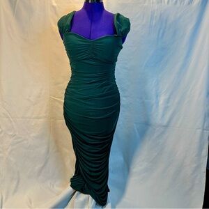 Windsor Women’s Teal Ruched Midi Dress